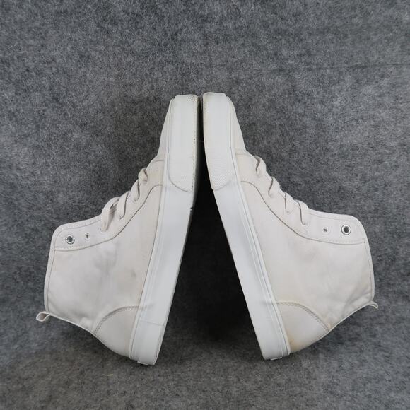 Old Navy Shoes Big Kids 5 Casual Sneakers High Top Canvas Lace Up White Trainers - Picture 9 of 11